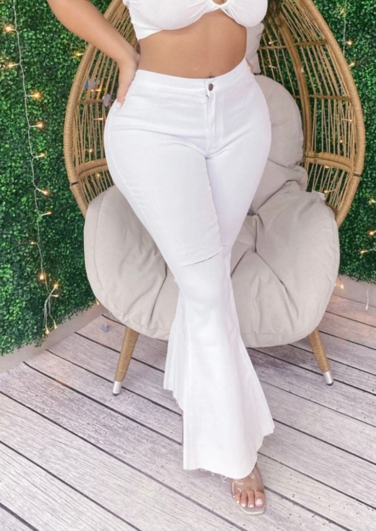 Fitted Flared Bottom Pants