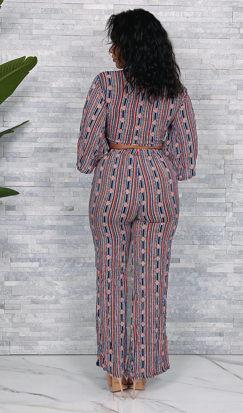 Cross Front Crop Top & Pants Set