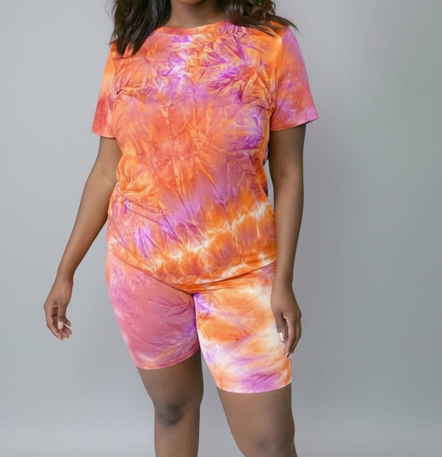 Tie-Dye Short Set  (Plus)
