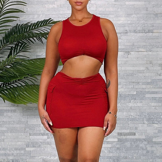 Top & Cargo Skirt Set